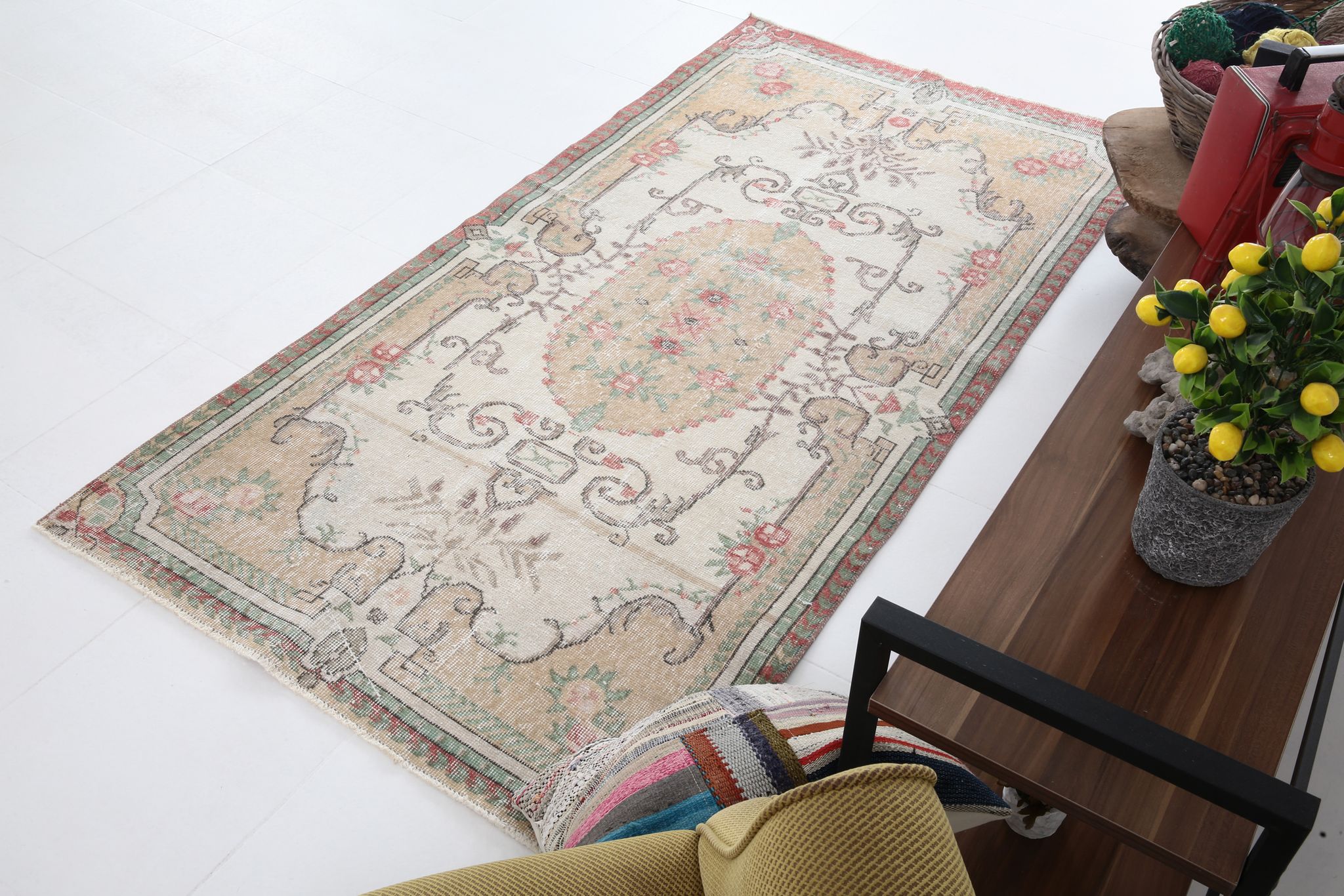 Tapis turc beige, 204x106cm
