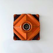 Vintage wall lamp PAN ceramic, 70's wall lamp orange, Pop Art