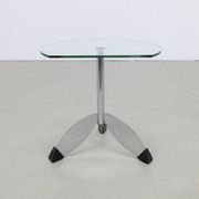 Postmodern side table in metal & glass, 1980s
