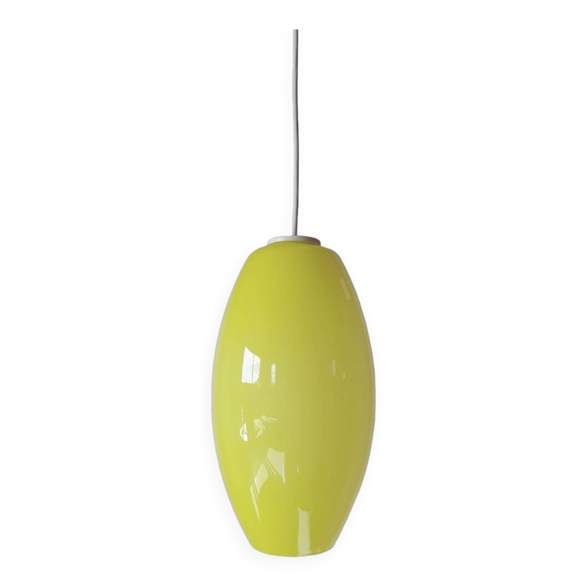 70s lemon yellow glass pendant light