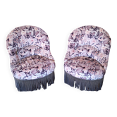 Paire de fauteuils crapaud