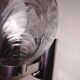 Pair of wall lamps 70 Italy chrome and pressed molded glass