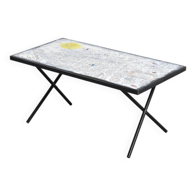 Table basse émaillée par Bernard Hesling, Sydney, vers 1970