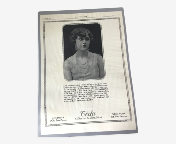 Publicité vintage à encadrer bijou tecla