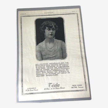 Vintage advertising to frame jewel tecla