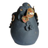 Vase pansu Raku, fait main