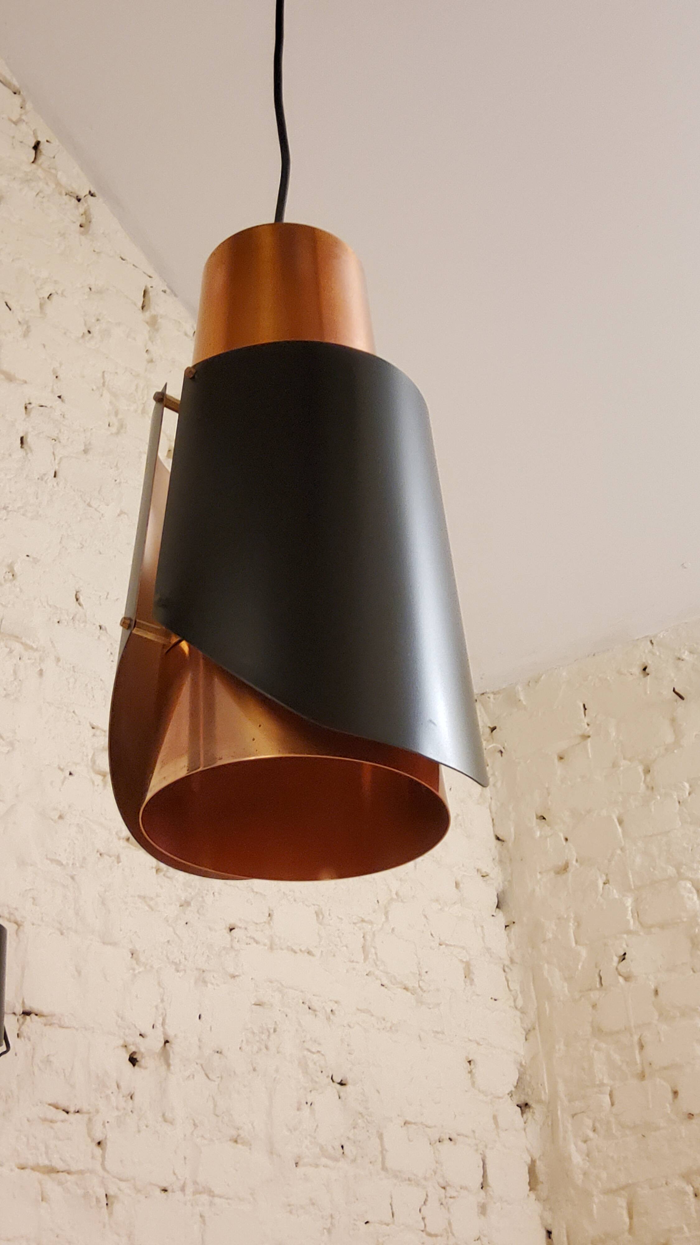 Vintage black brass 'østerport' pendant and wall lamp by Bent Karlby for Lyfa, Denmark 1960s