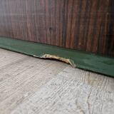 Art Decò Sideboard in Mahogany and Maple with Black Glass and Brass Finishi