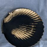 Black serving dish shape of vintage scallop shell