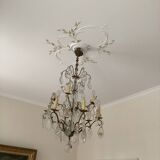 Lustre ancien en cristal de Bohême huit feux