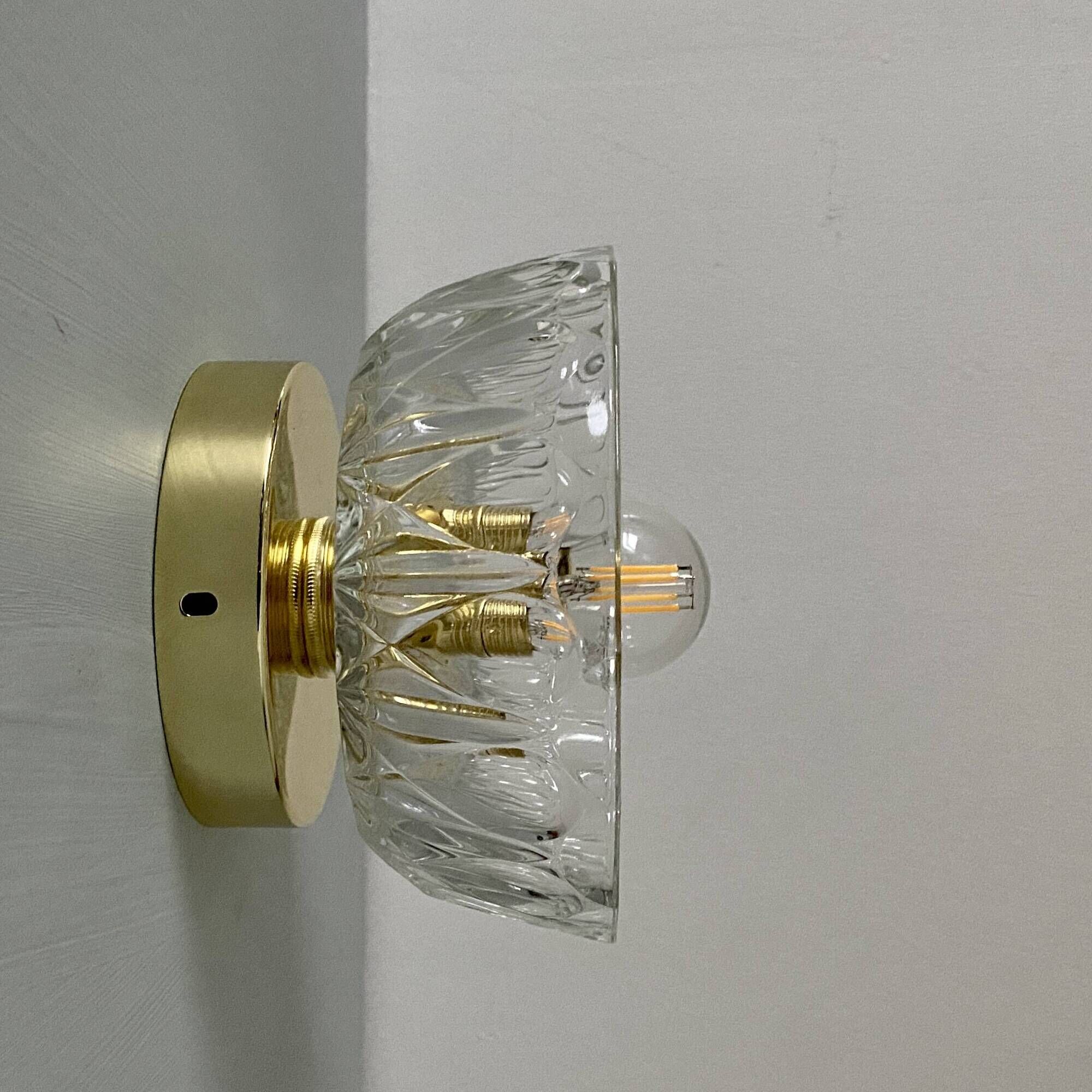 Vintage molded glass lampshade wall light - tableware collection -