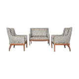 Vintage ash sofa & chairs set, 1930