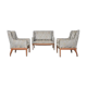Vintage ash sofa & chairs set, 1930
