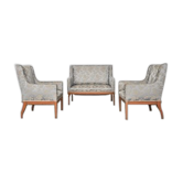 Vintage ash sofa & chairs set, 1930