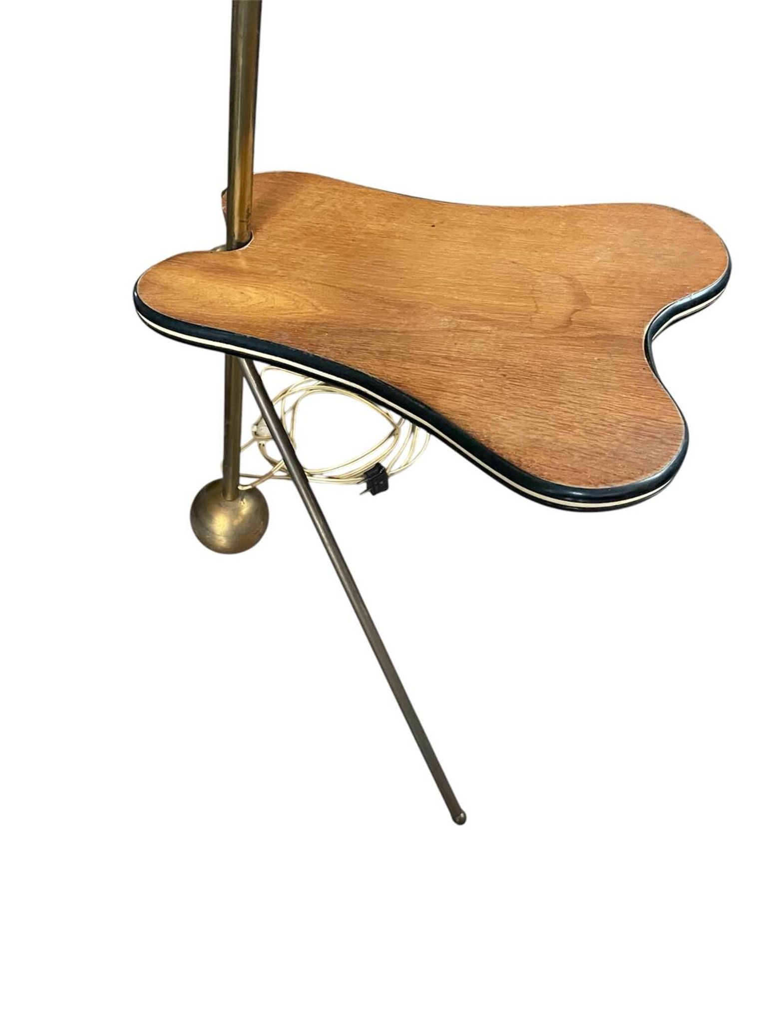 Lampadaire tripied vintage avec tablette