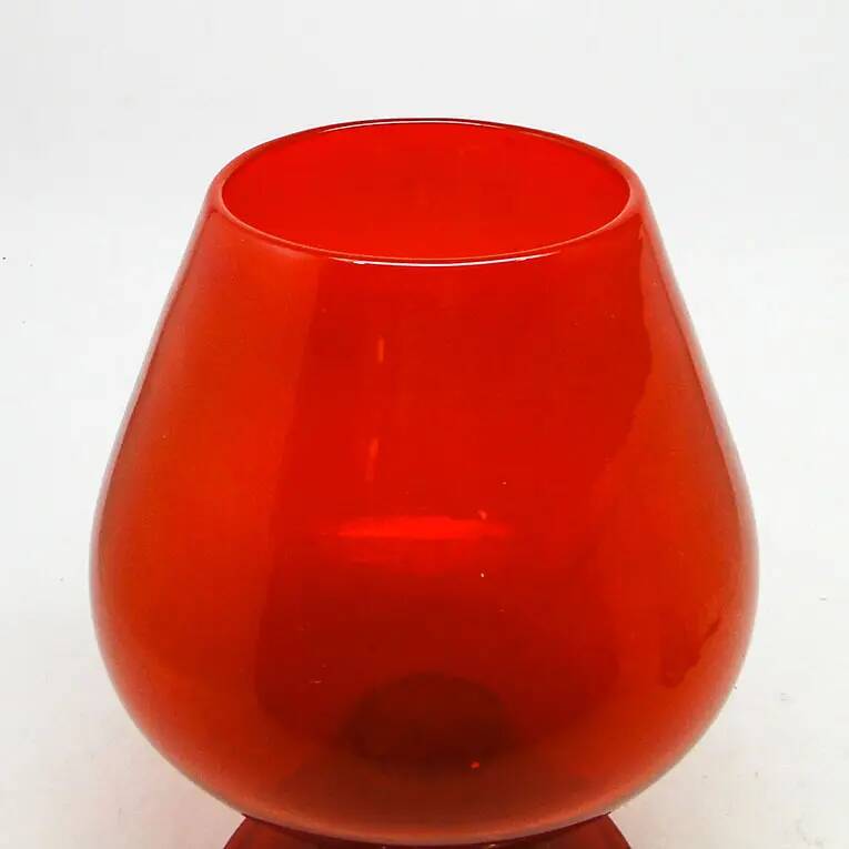 Vase, mid-century modern, red glass, designed by J. Słuczan-Orkusz, Poland, 1970s