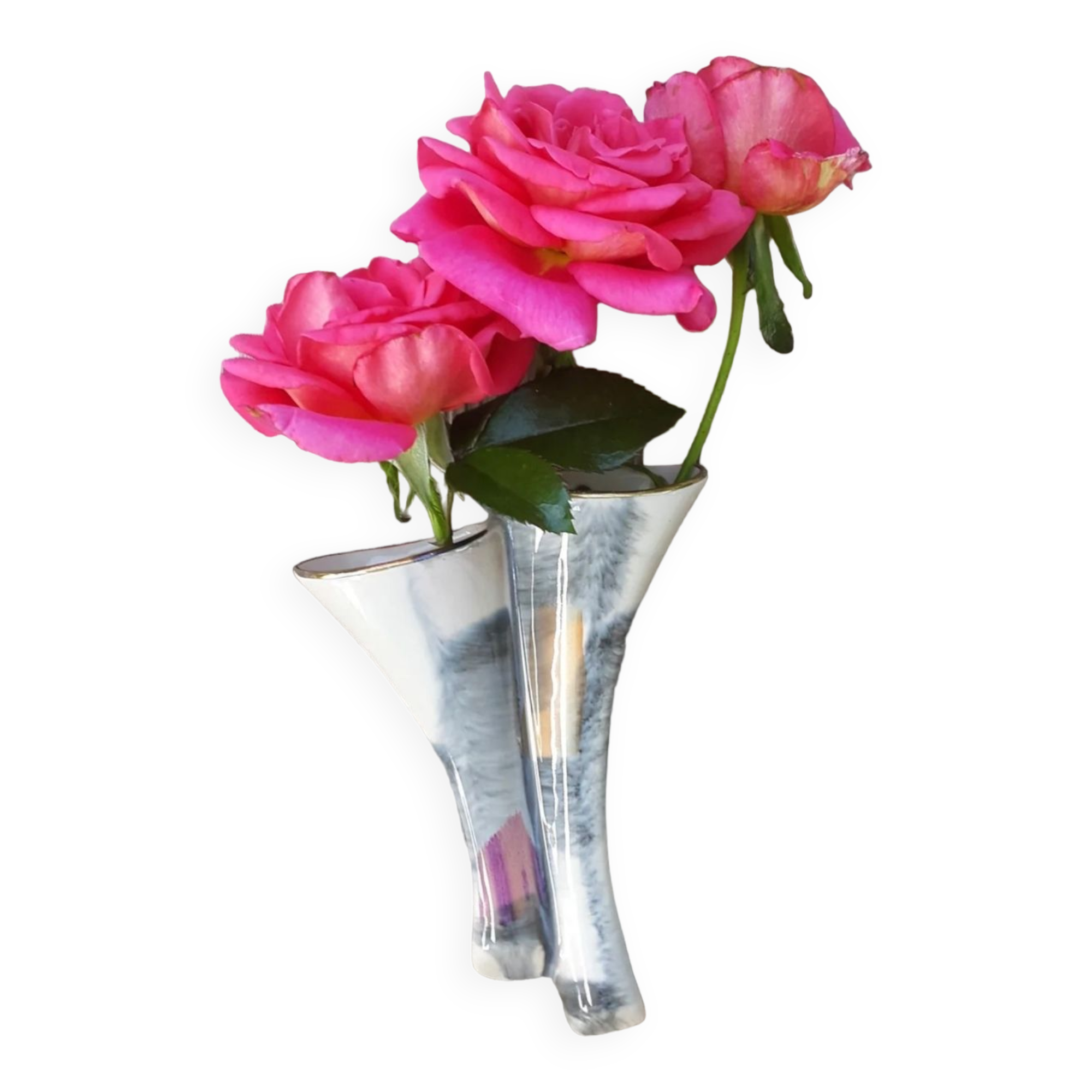 Double flower vase