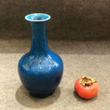 Vase craquelé bleu, XXe siècle