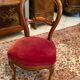 Solid walnut heater chair nineteenth century Louis-Philippe in red velvet