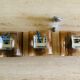 Set of 3 vintage wall lamps in smoked plexiglass, circa 1970's