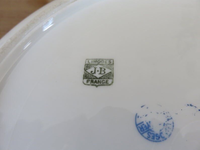 Hollow dish " jean boyer " limoges porcelain, floral pattern 20 years