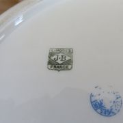 Hollow dish " jean boyer " limoges porcelain, floral pattern 20 years