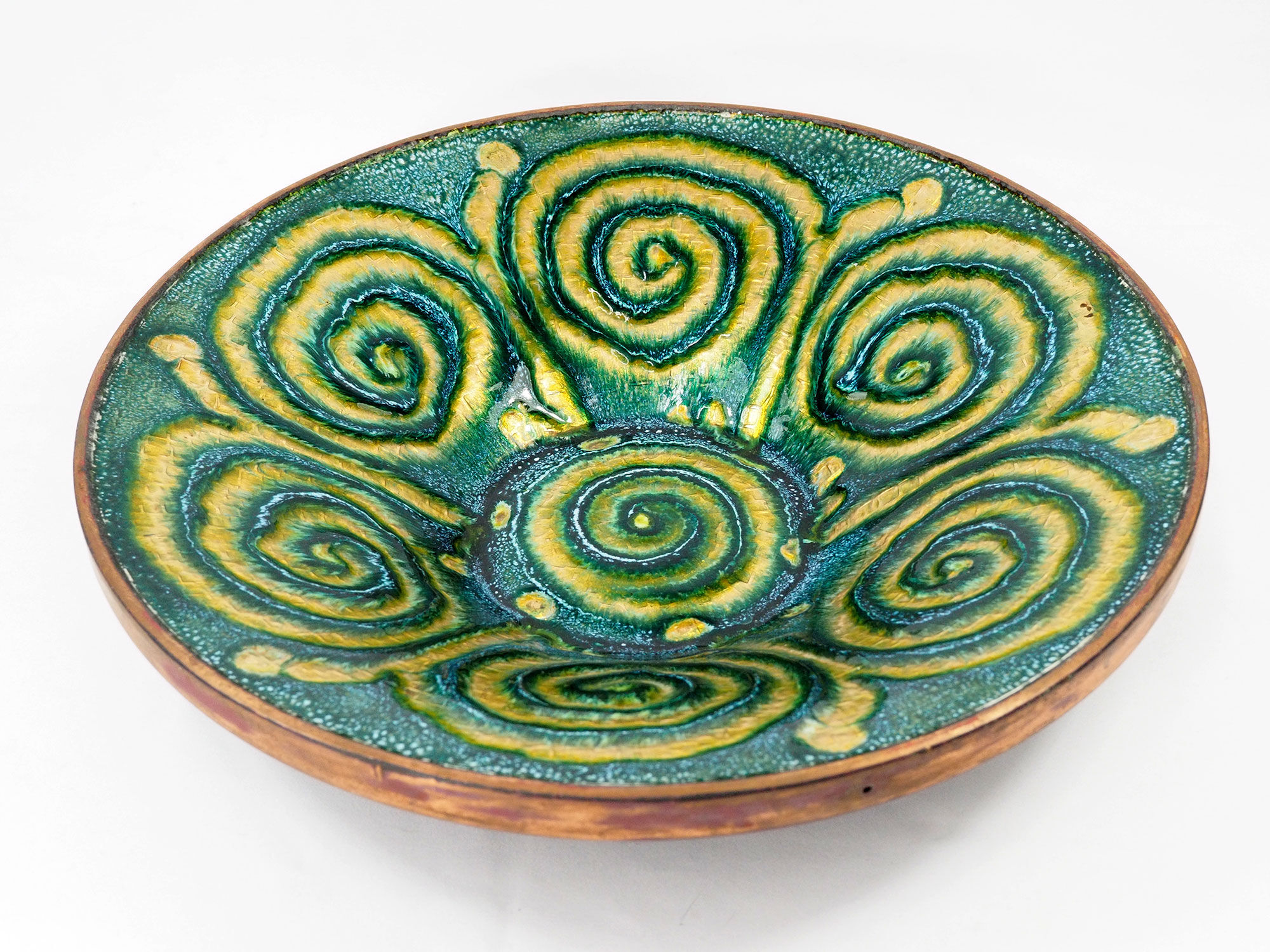 Centerpiece - email of limoges-geometric pattern mid century