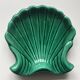Emerald green ceramic seashell trinket dish