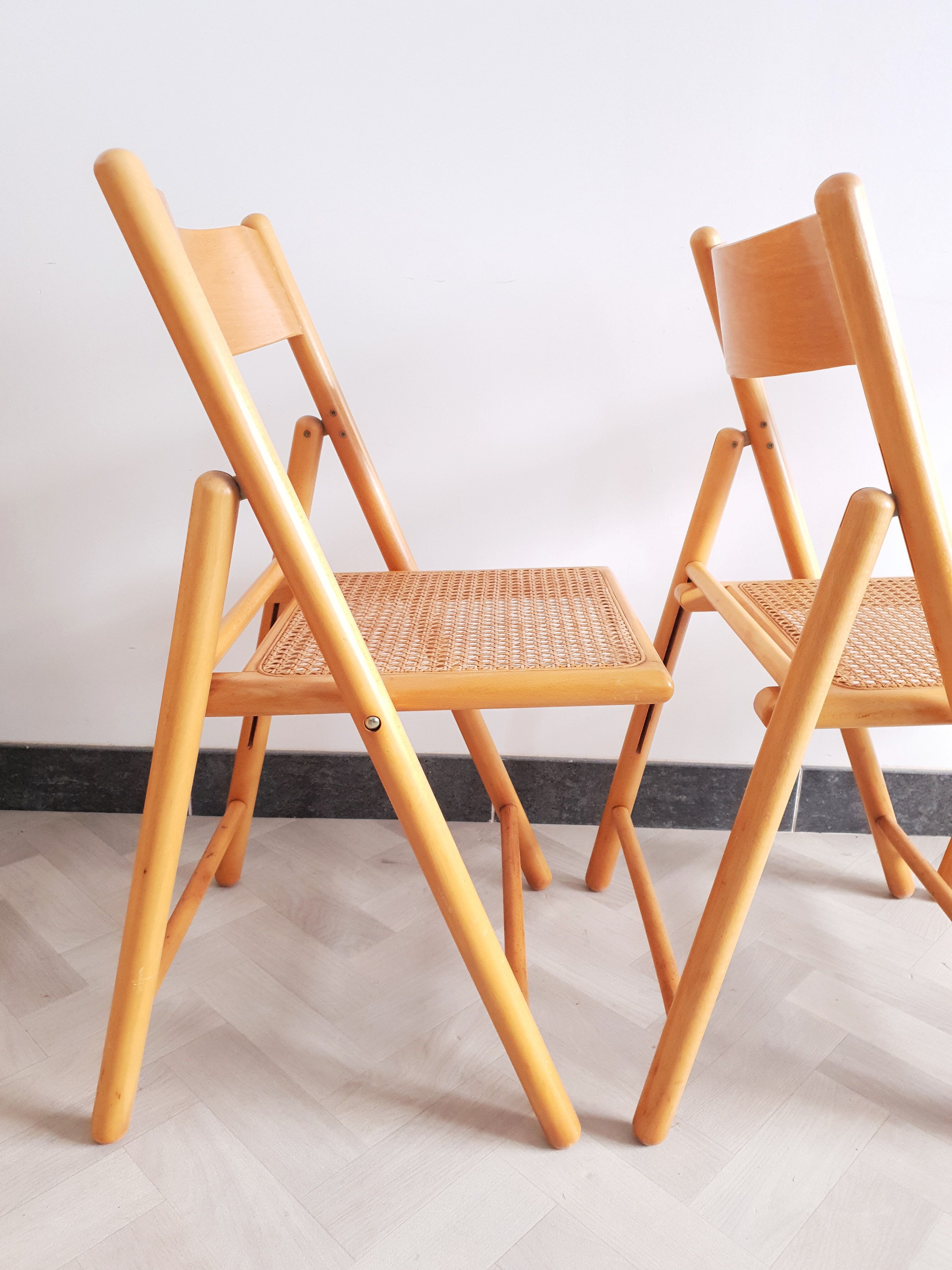 Trio of cannate chairs
