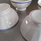 4 bols à rayures en faience