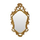 Miroir doré Deknudt de style rococo, miroir à crête, acanthe, 81 cm