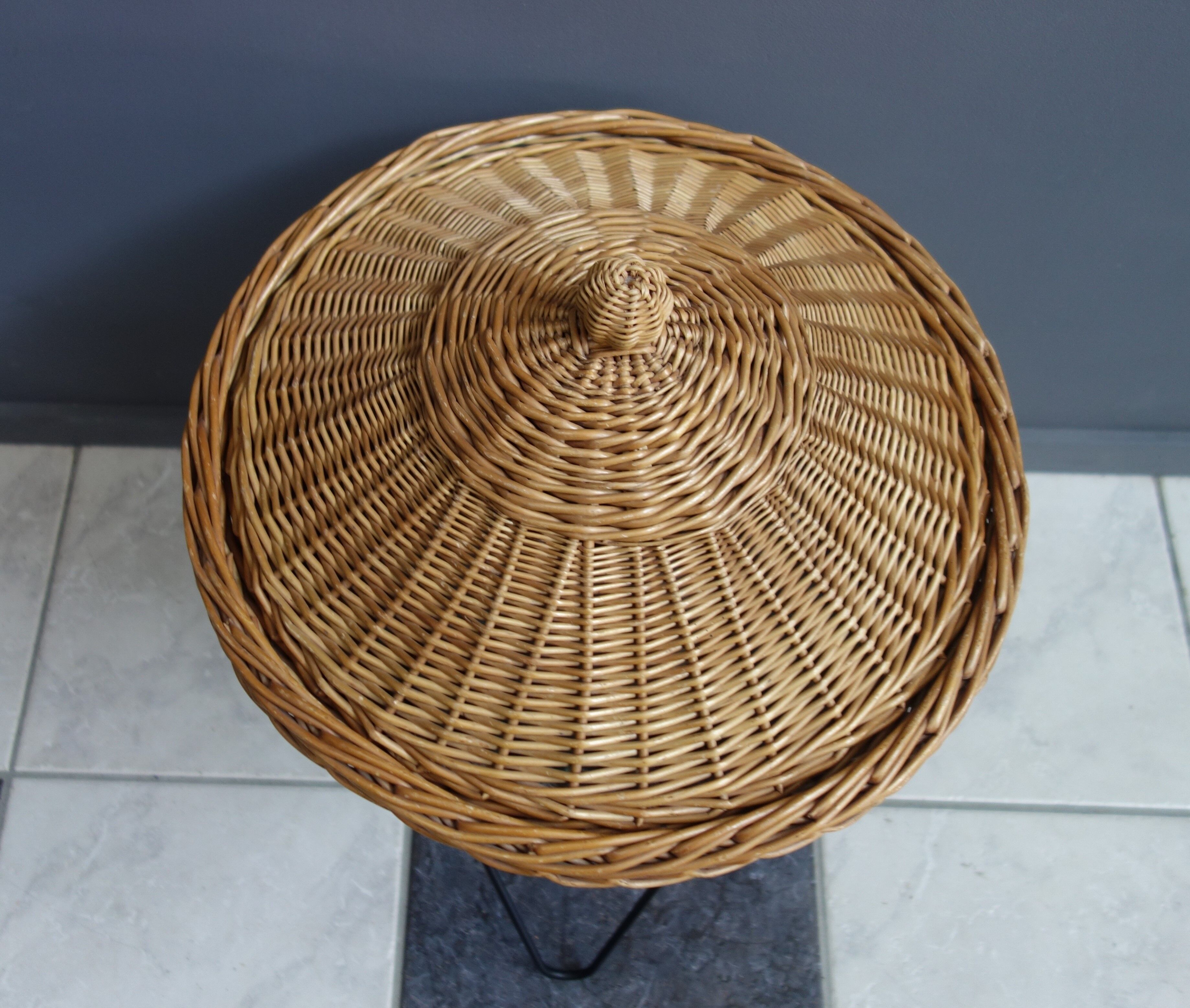 Rattan sewing basket 1950