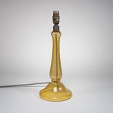 1950s Italian Amber Dimpled Textured Glass Table Lamp