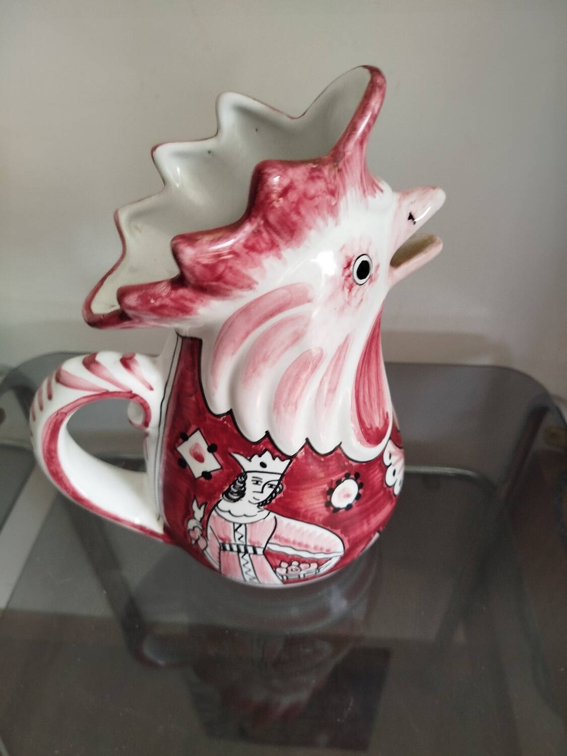 Ceramic rooster pitcher – Lismat Deruta Assisi – Italy