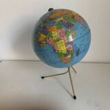 Vintage 1960s globe, Taride tripod, gold metal - 28 cm