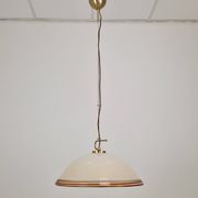 Vetrofond Italian Murano Glass Pendant Light with Brass Fixtures, 1980's