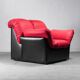 Paire de fauteuils tissu leonessa cuir 70s vintage