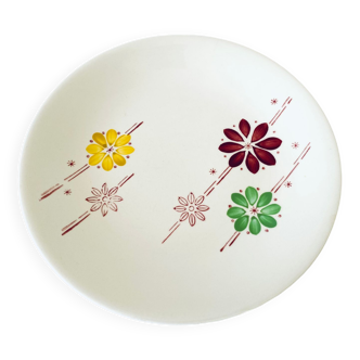 6 Gien plates with painted decoration, 1980