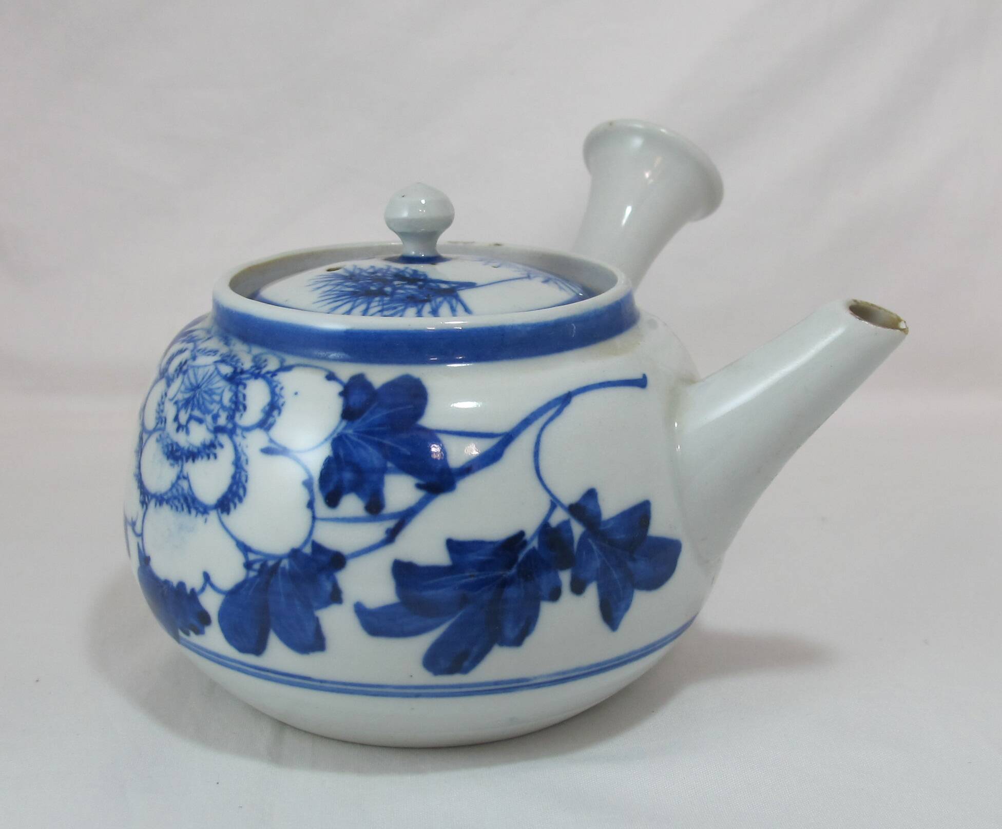 small Chinese or Japanese blue and white porcelain teapot early 20th century