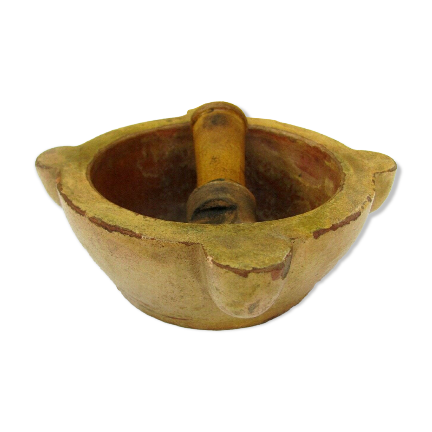 Mortar and its pestle - ceramic Vallauris