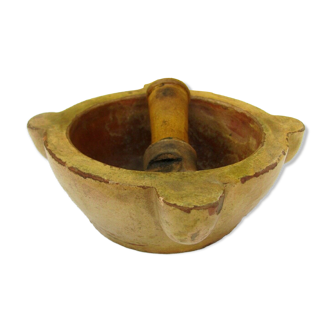 Mortar and its pestle - ceramic Vallauris