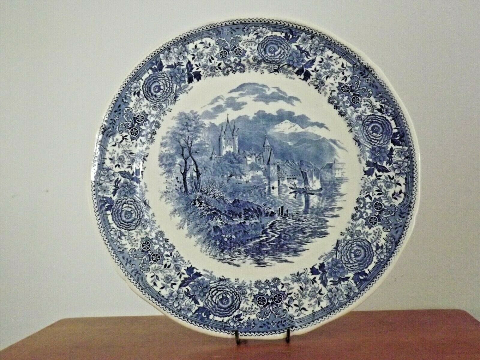 Vintage villiroy & boch burgenland serving plate in blue and white