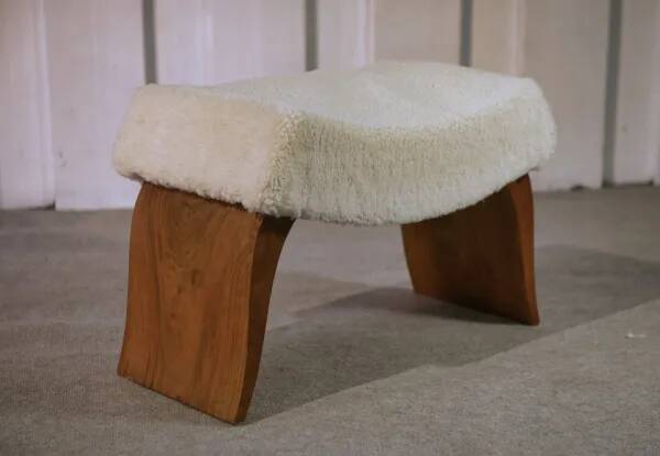 Tabouret en noyer Art Déco 1940’s