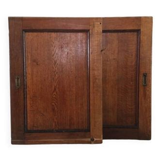 Pair of vintage oak sliding doors