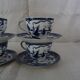 6 cups & under coffee cups décor delft blue boat mill faience