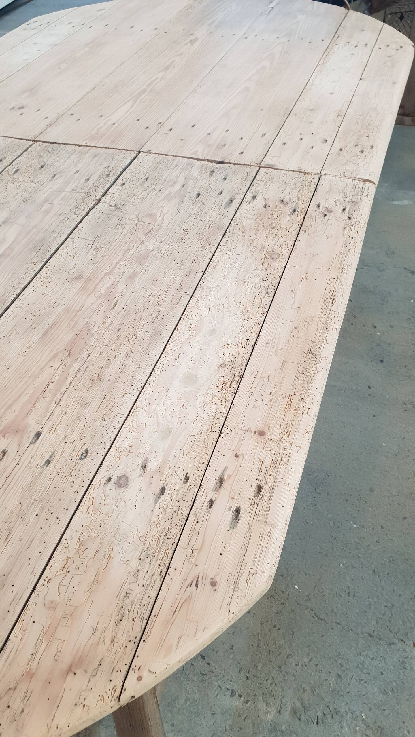 Old table on trestles