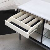 Enfilade noir et marbre par Florence Knoll pour Knoll, 1961