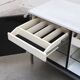 Freestanding black & marble credenza by Florence Knoll for Knoll, 1961