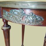 Table d'appoint / sellette / guéridon à l'antique - Bois, bronze et marbre