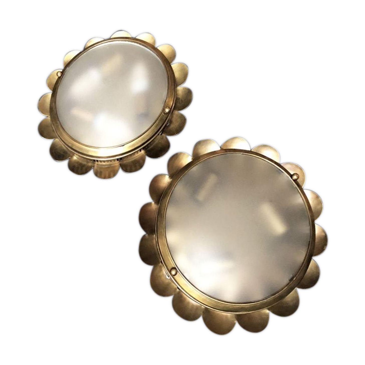 Paire d'appliques  en laiton vintage